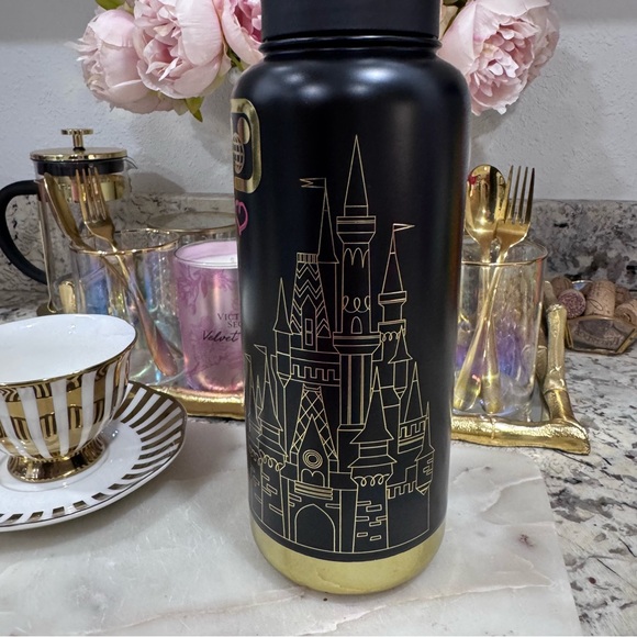 Disney Black and Gold Castle Water Bottle - Picture 4 of 8